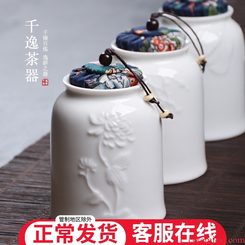 Dehua white porcelain ceramic household sealed containers of canned tea caddy fixings who spinosa packaging cartons, as cans