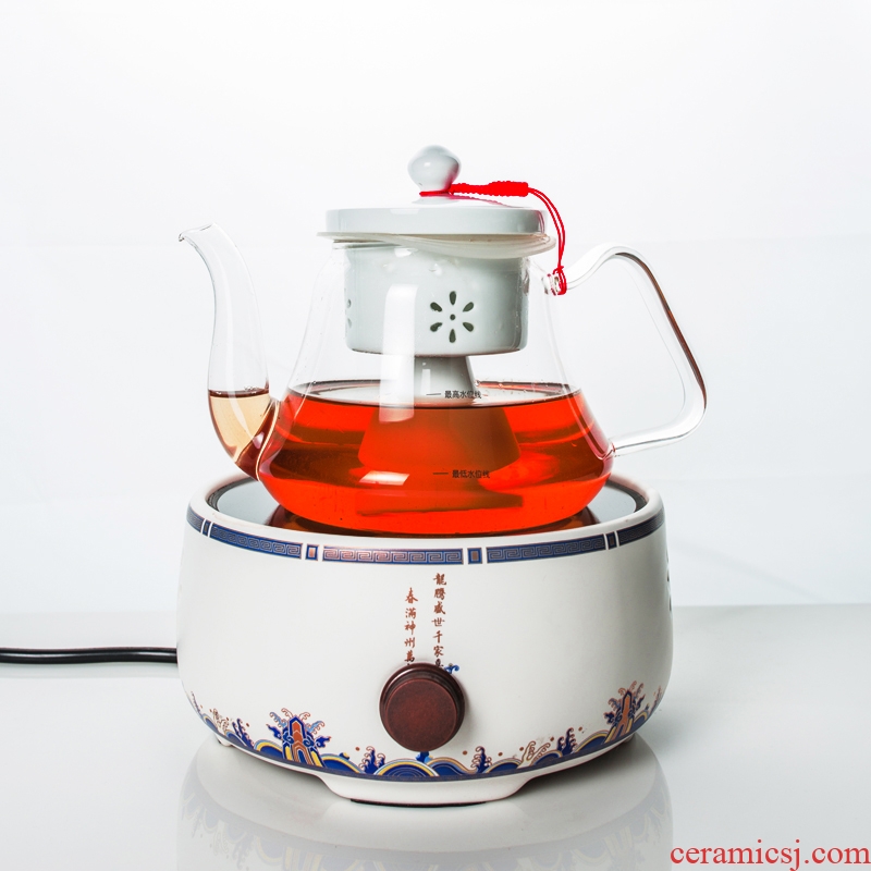 NiuRen steam boiling tea ware glass teapot tea steamer electrothermal electric TaoLu boiled tea stove pu'm suit the teapot