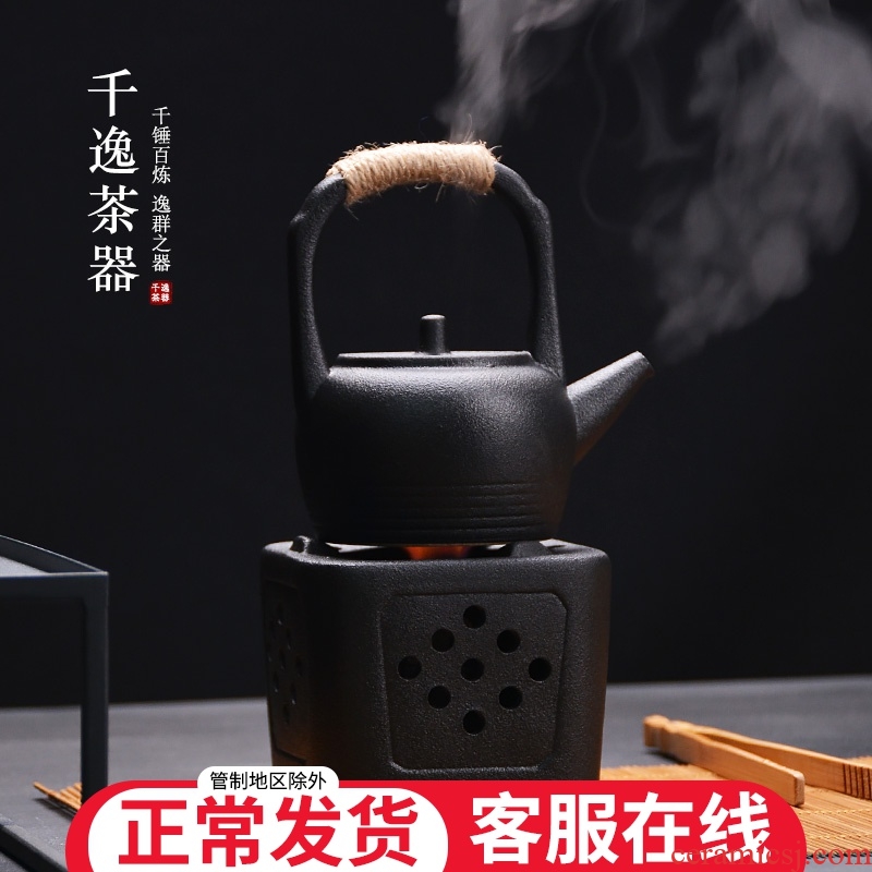 Japanese ceramic tea stove household small alcohol lamp burn tea stove mini boiled tea tea based heating temperature furnace carbon blocks