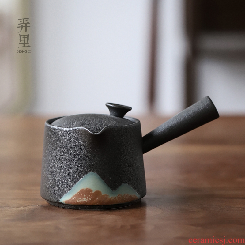 Get in | glaze painting color Japanese side teapot coarse ceramic tea set household contracted tea zen ceramic pot