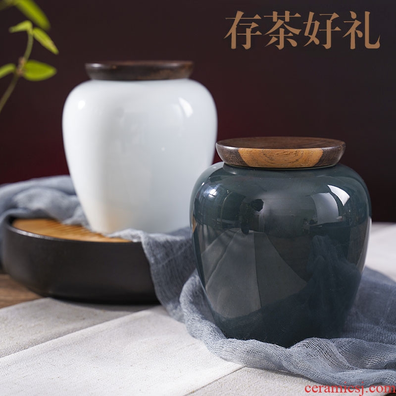 Caddy fixings ceramic seal pot large household ceramic tea boxes creative contracted receives ceramic storage jar