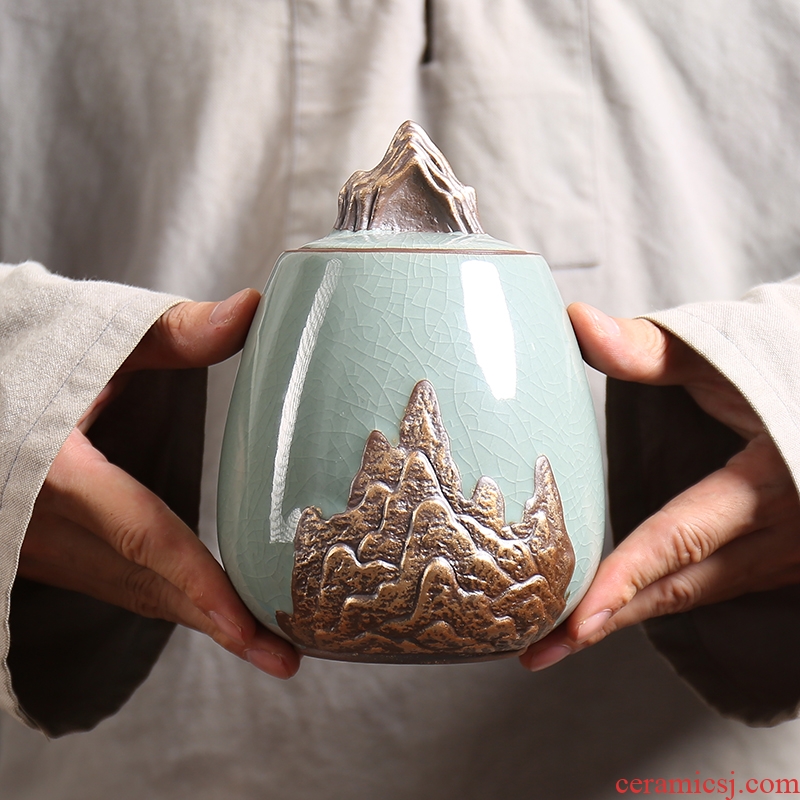 Receives cordless tea pot seal moisture ceramic pot with cover POTS of tea barrel Receives storage tanks