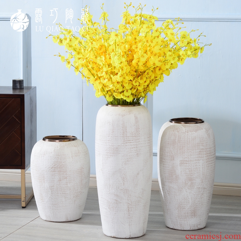 Jingdezhen ceramic vase sitting room place of large clothing store ins decorations pottery flower arranging dried flowers