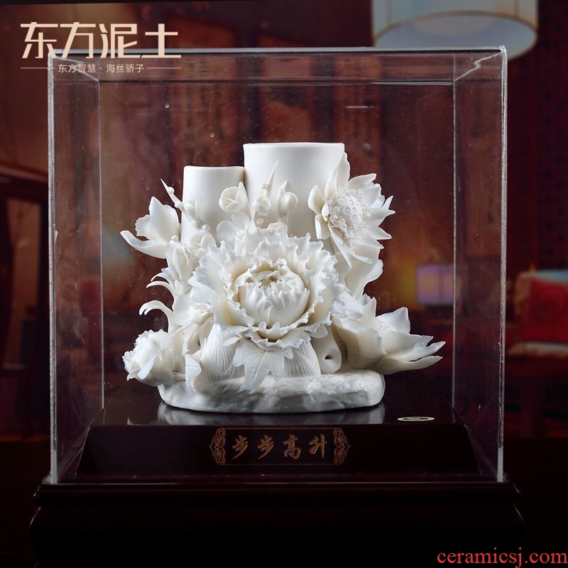 Oriental soil dehua white porcelain its art creative gift porcelain home decoration furnishing articles/stripes
