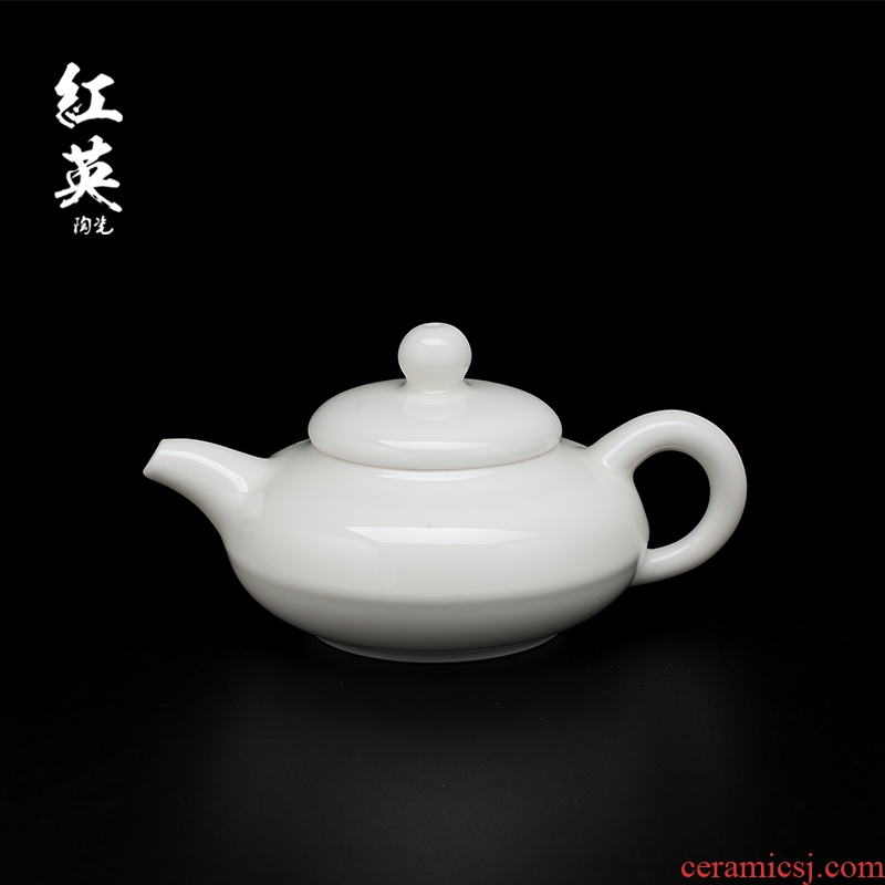 Red the jingdezhen ceramic kung fu tea set household suet jade white porcelain filtering manual single pot teapot