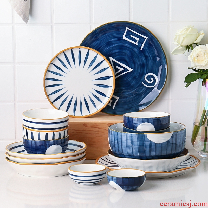 Japanese tableware ceramics tableware creative restoring ancient ways suit household individuality dish bowl suit | kawashima house