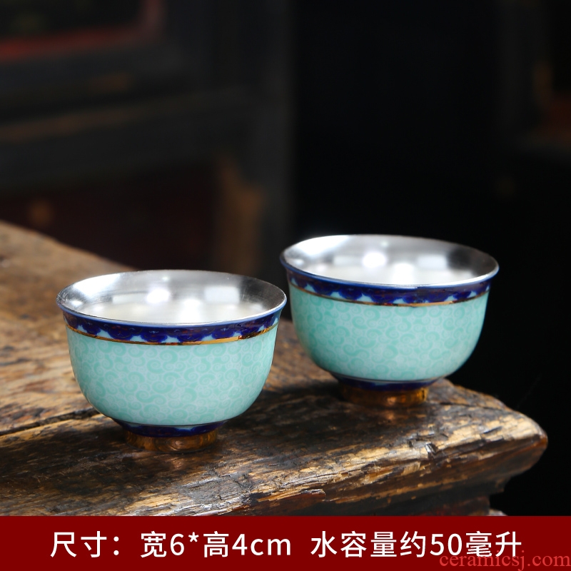 Suet jade master kung fu tea tea cup manual white porcelain sample tea cup gold, ceramic cup tea cup small bowl