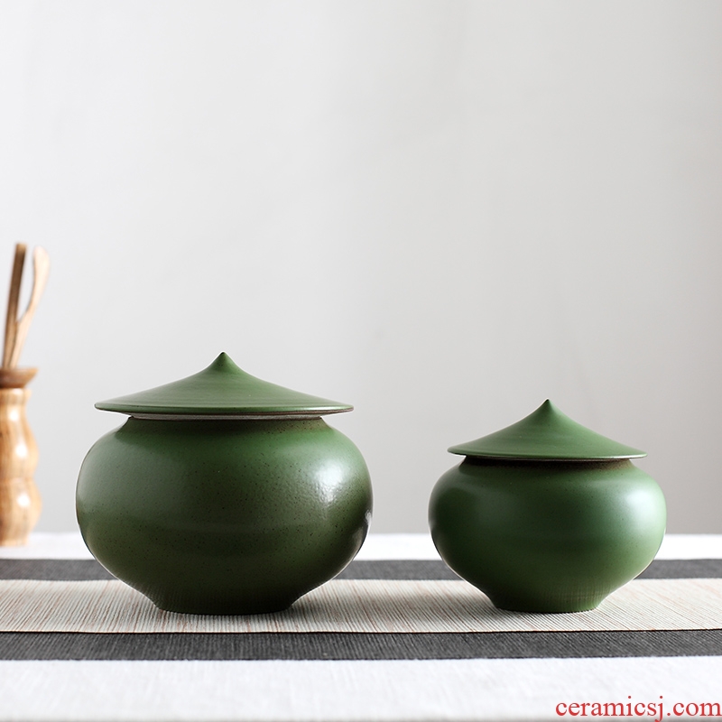 Red the jingdezhen ceramic coarse pottery checking caddy fixings general storage POTS pu 'er tea box storage tea pot