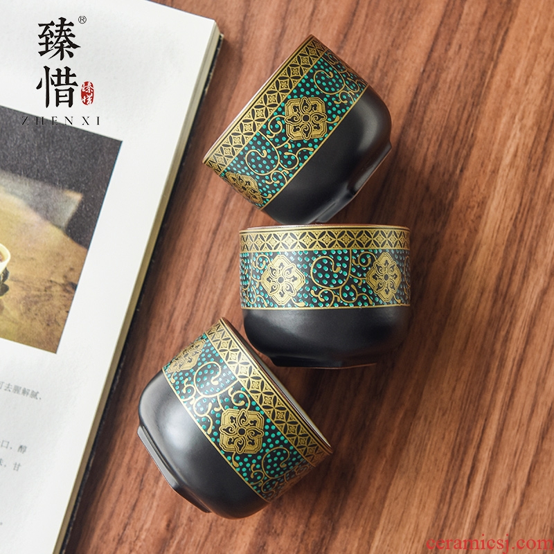 Become precious little ancient ceramic cups kung fu tea tea set household sample tea cup, small single cup bowl masters cup cup