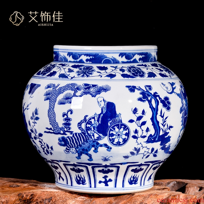 Jingdezhen ceramic vases, antique hand - made porcelain guiguzi down the mountain flower arrangement sitting room adornment of Chinese style household furnishing articles