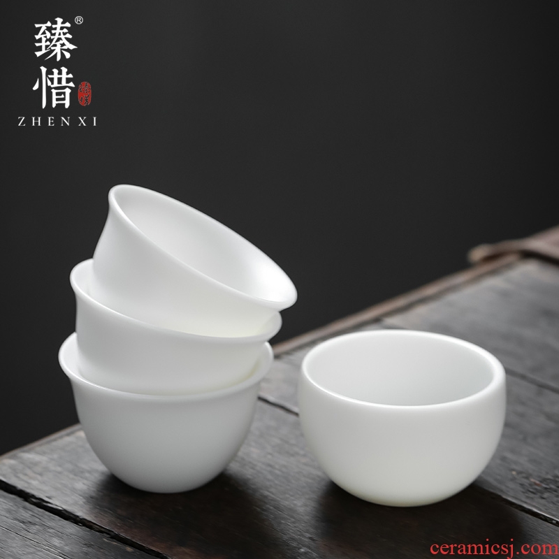 "Precious little listening sample tea cup suet jade teapot dehua white porcelain cups masters cup kung fu tea cup home