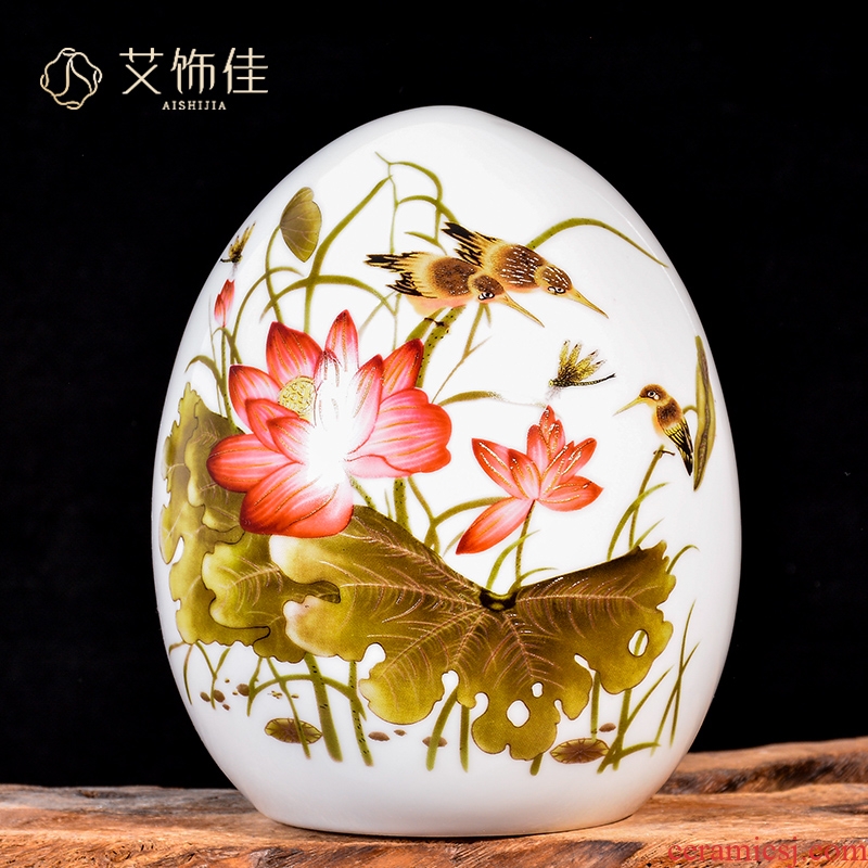 Jingdezhen ceramics JiXiangFu lucky egg and egg furnishing articles of new Chinese style household living room TV cabinet decorative arts and crafts