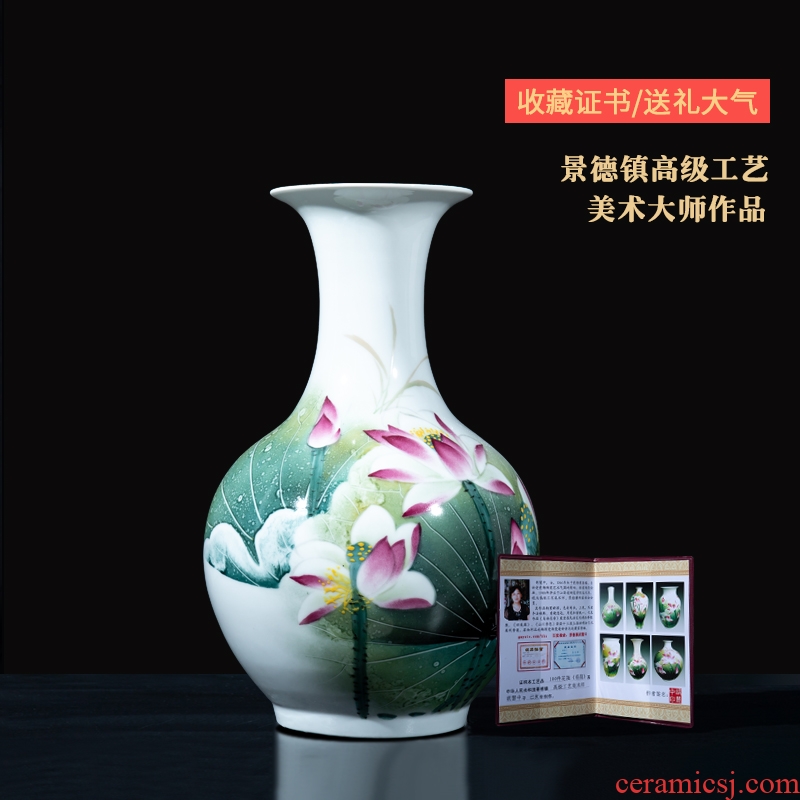 Jingdezhen ceramics master hu, hand - made vases place to live in the sitting room TV ark, decorative arts and crafts