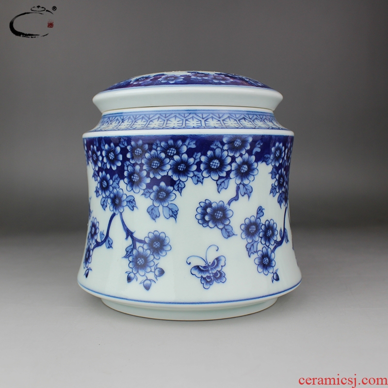 Beijing DE and auspicious jingdezhen blue and white manual portable ceramic tea set hand - made seal tea pot package bag in the mail