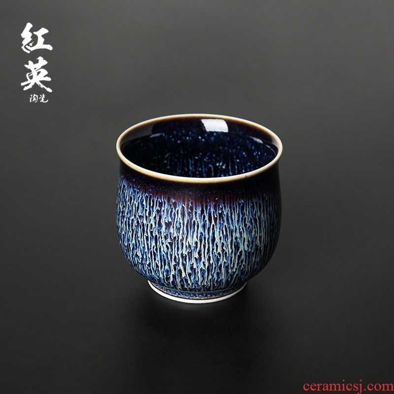 Red the jingdezhen ceramic cup trophy home tea Red glaze, the sample tea cup high - capacity master cup single CPU