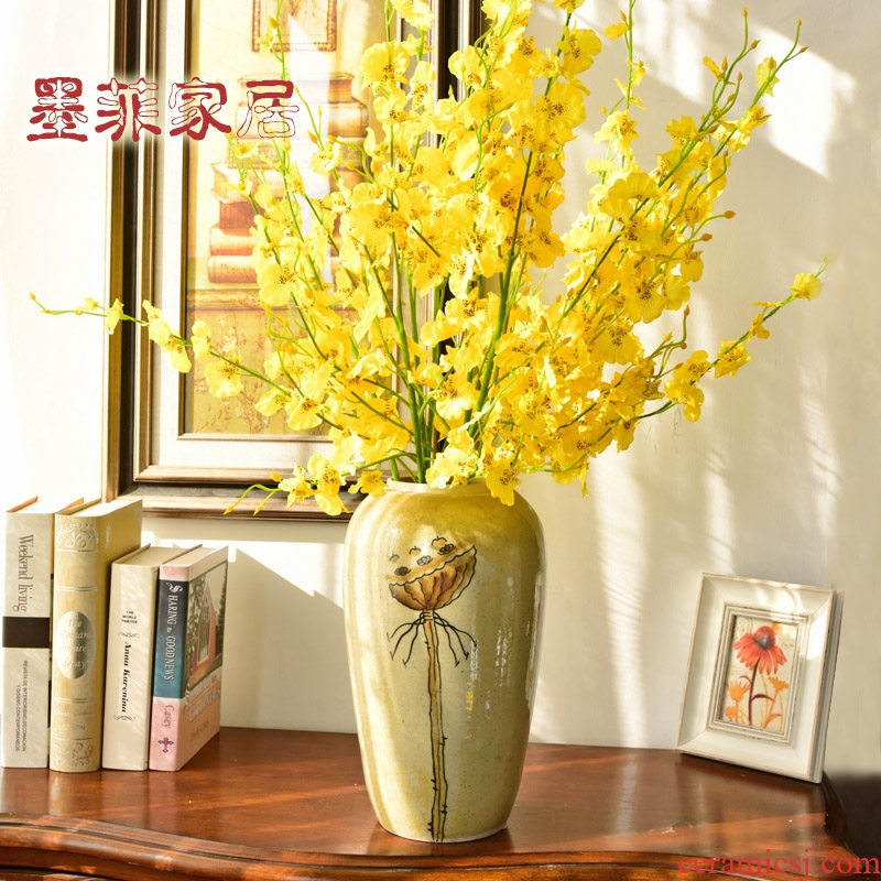The New Chinese vase furnishing articles home decoration crafts American ceramic sample room sitting room porch decoration restoring ancient ways