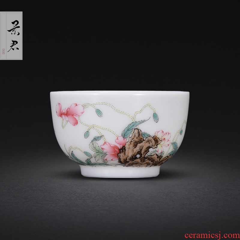 The Collection level copy su fu the qing qianlong drive jingdezhen up enamel see corn poppy cups master cup single CPU
