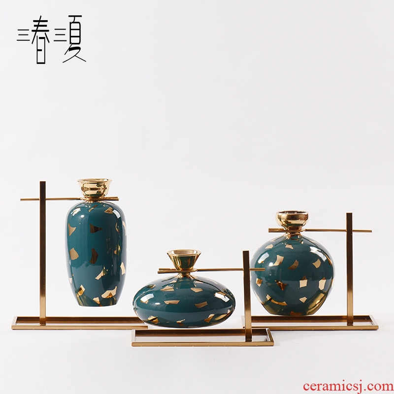 Fine expressions using new classical Chinese flower arranging porcelain ceramic vase furnishing articles of the sitting room TV ark, wine porch soft decoration