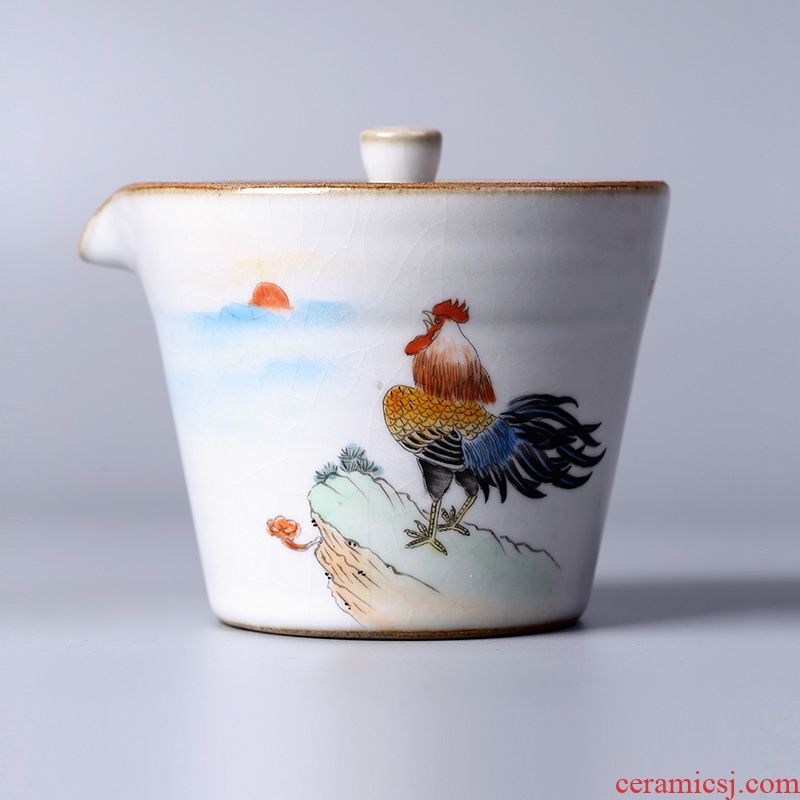 Jingdezhen kung fu tea bowl no riding tureen your up hand - made big cups chicken hand grasp pot of hot tea