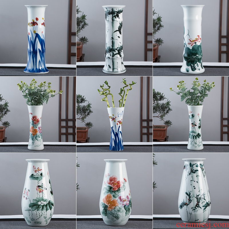 Jingdezhen hand - made ceramic vase now rising furnishing articles sitting room ground hydroponic lucky bamboo flower arrangement craft ornaments