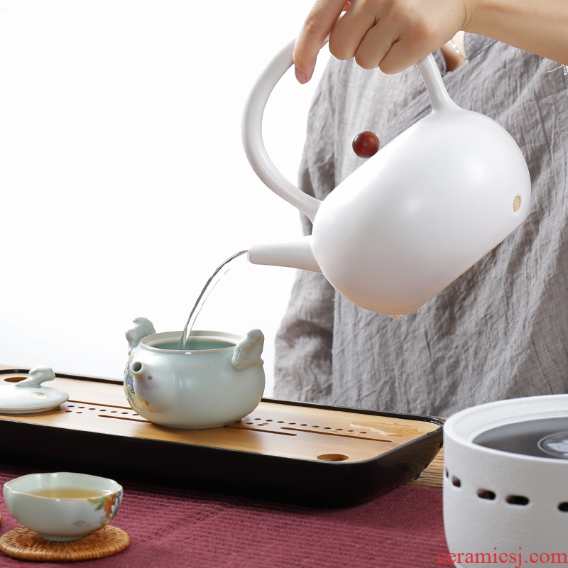 White pottery ceramic the boiled tea, the electric TaoLu coarse pottery boiling kettle black tea health tea kettle household kettle