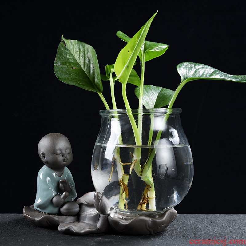 Creative furnishing articles monk floret apparatus of sitting room other flower home decoration glass vases, ceramic water container