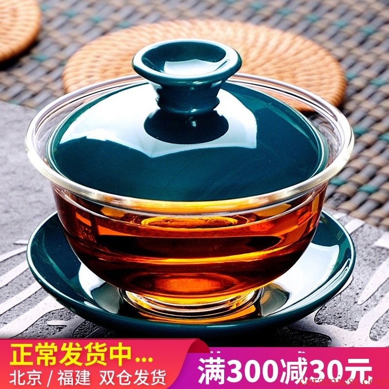 ZuoMing right ware jingdezhen tureen single three cups to prevent hot glass tea bowl of small kung fu tea set transparent
