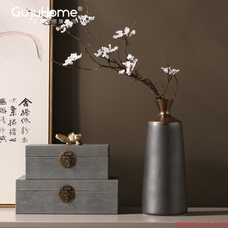 New Chinese style ceramic vases, flower arranging furnishing articles, the sitting room porch table between example light key-2 luxury household soft adornment ornament