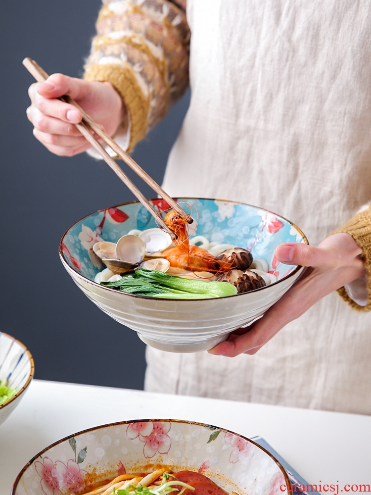 Sichuan in Japanese household individual creative ceramic bowl bowl rainbow such use large hat to mercifully rainbow such as bowl of noodles bowl
