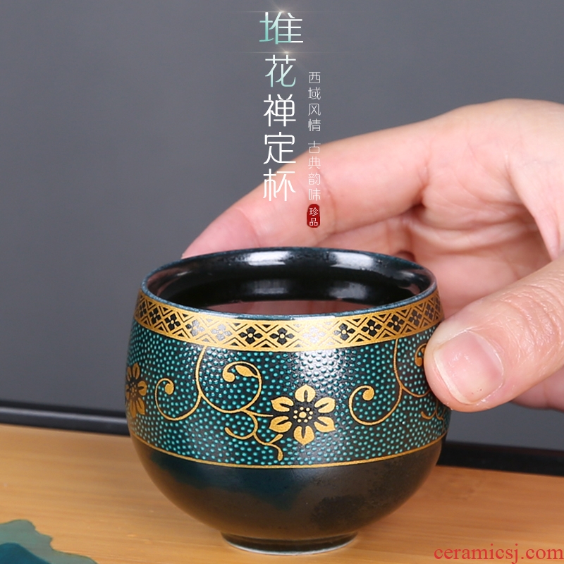 Ceramic cups of tea one kung fu master built light tea sample tea cup single CPU private custom engraving logo lettering