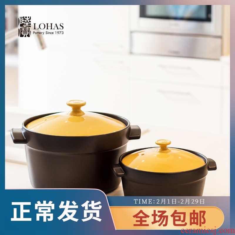 Lupao foreign wind lecai earthenware pot stewed soup pot, high - temperature ceramic sand and colorful fashion pan