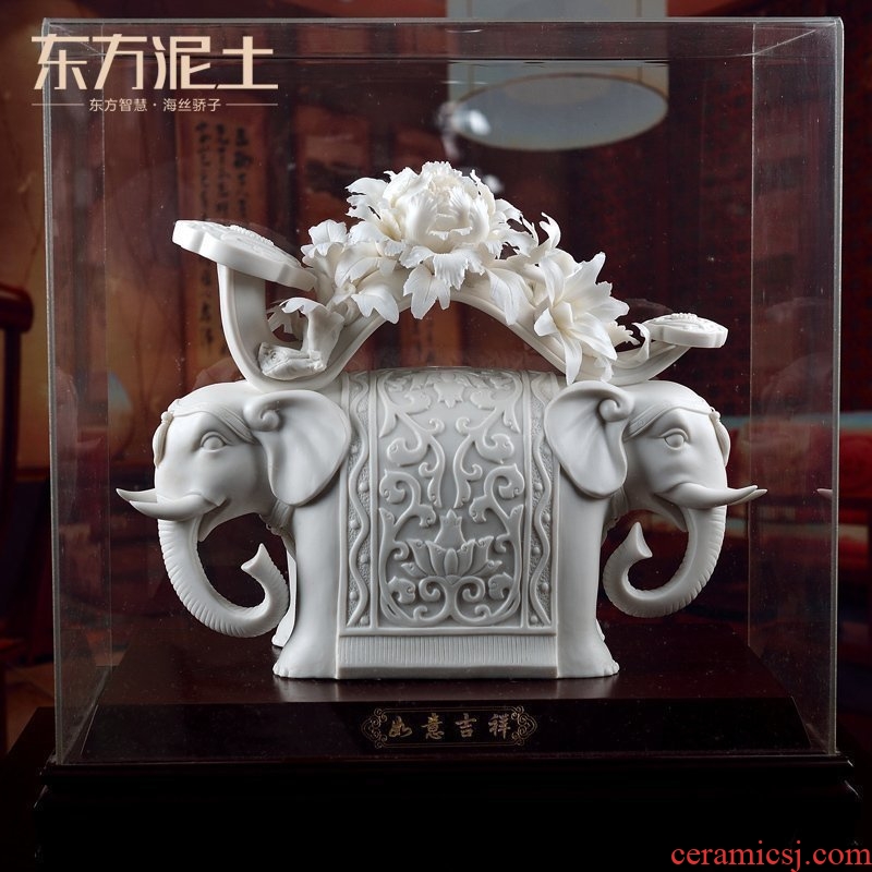 Oriental Chinese style living room soil decorative furnishing articles dehua white porcelain molded plastic craft art/wishful auspicious D02-59