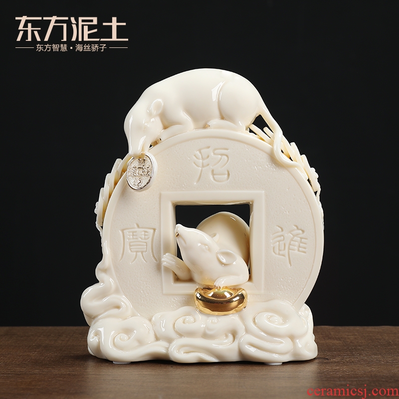 Oriental clay ceramic gold rat furnishing articles 2020 year of the rat rat mascot high - end craft gifts/a thriving business