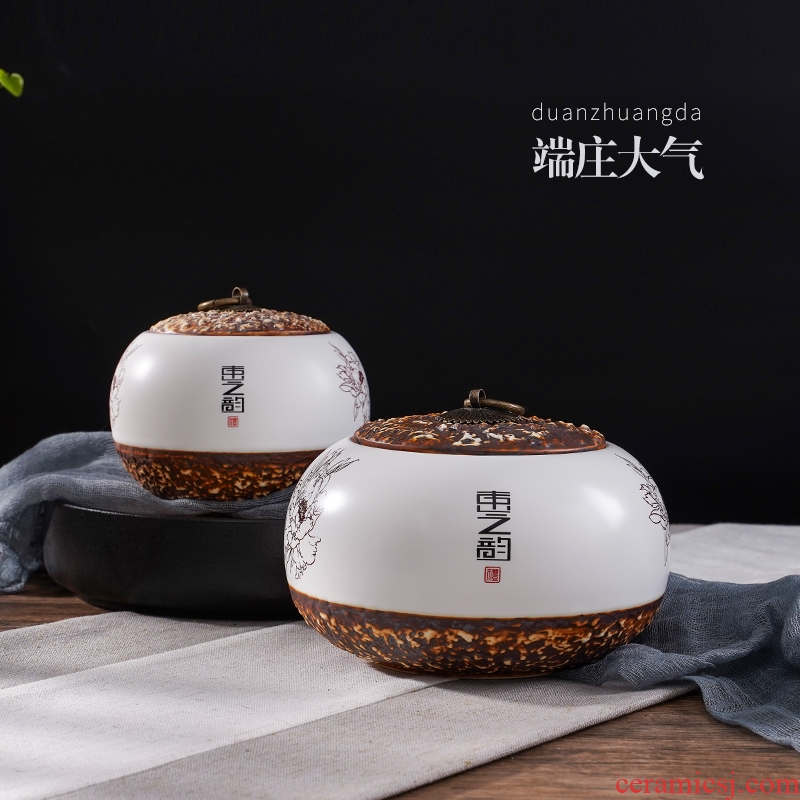 Jingdezhen ceramic tea pot size 1 catty seal pot small storage POTS with moistureproof puer tea boxes