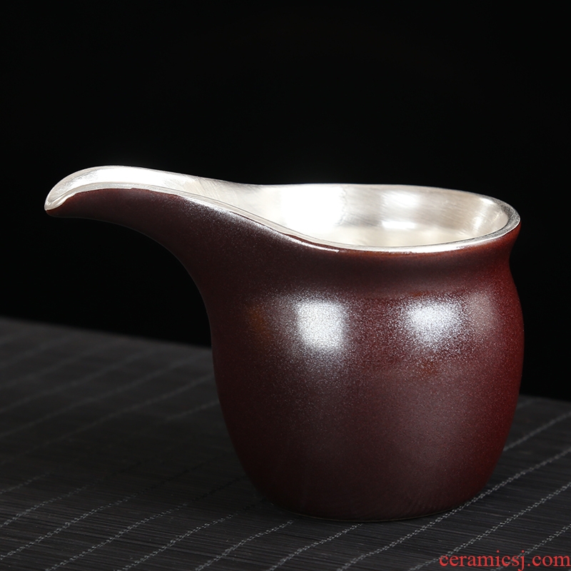 Creative ceramic fair coppering. As silver cup silver 999 kung fu tea tea tea tea, increasing heat and CPU