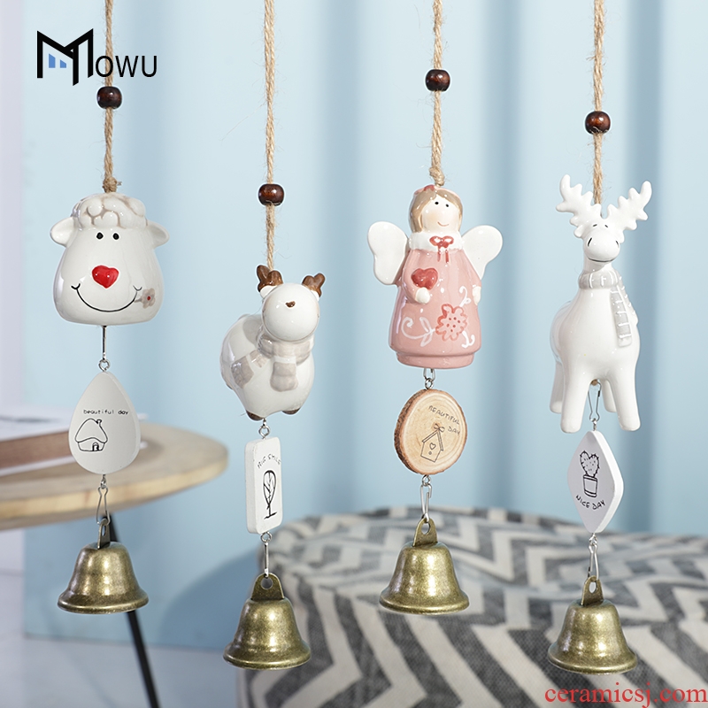 Ceramic bells hang act the role of creative cartoon Japanese girls bedroom room adornment feel small pure and fresh and hang a birthday present