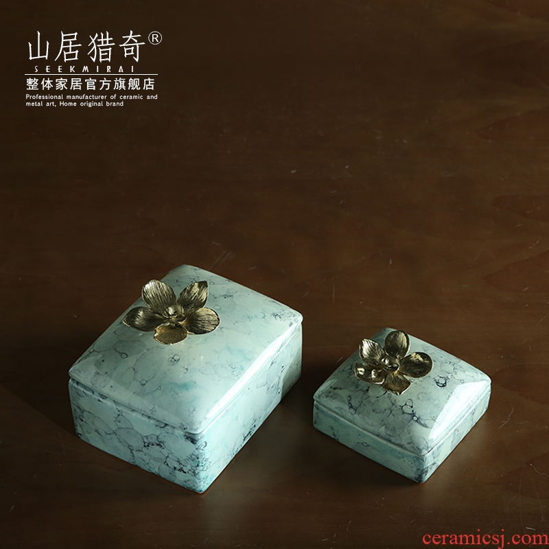 Nordic household ceramics decorated copper flower jewelry box would receive box example room dresser furnishing articles