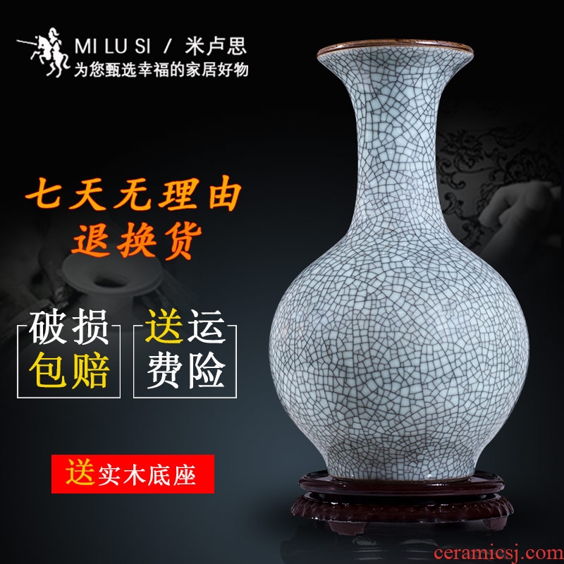 Rice lu, jingdezhen ceramic ice crack glaze vase creative Chinese sitting room porch decoration flower arranging household furnishing articles