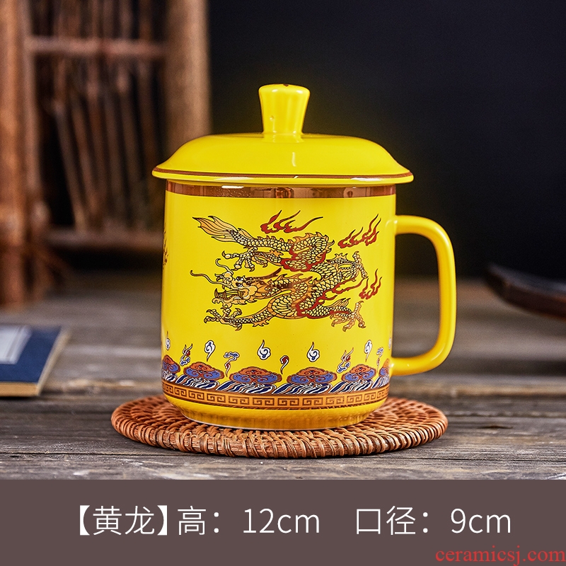 Jingdezhen ceramic cups with cover glass home office cup tea cup boss gift cups of tea