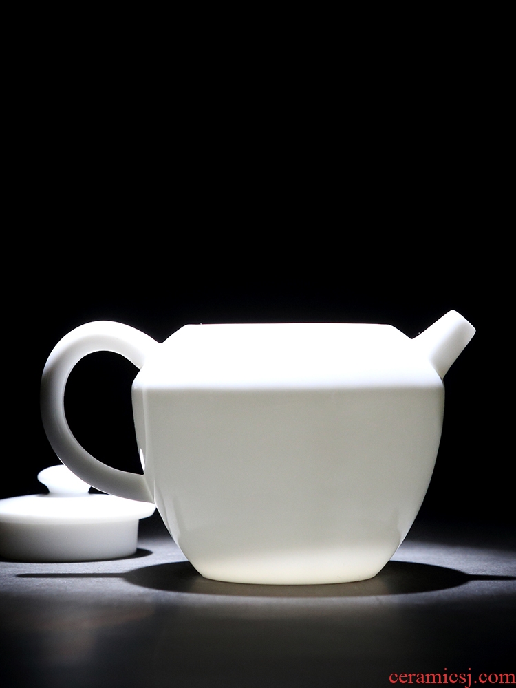 Red the jingdezhen ceramic teapot kung fu tea set home brew tea teapot jade white porcelain single pot of lettering