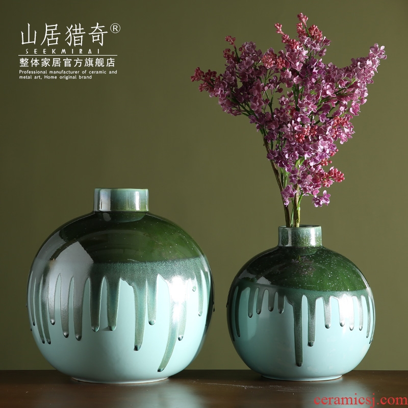 Variable red porcelain vase furnishing articles I and contracted home sitting room art flower arranging flowers, small ball bottle expressions using