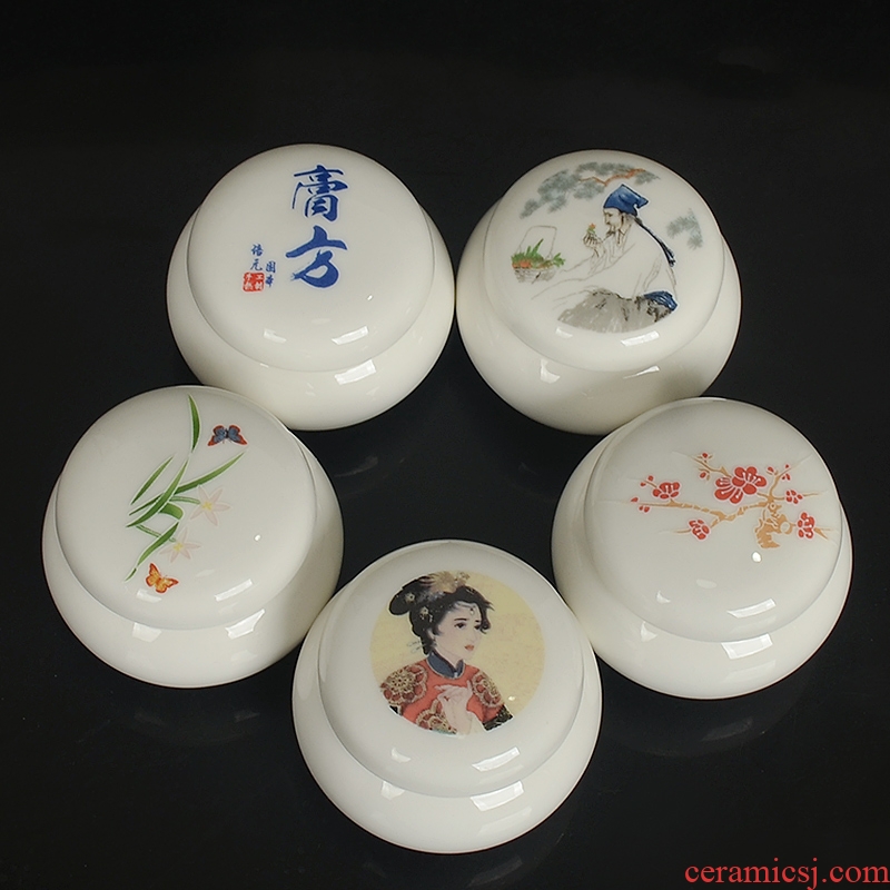 Antique paste pot ceramic Chinese medicine cosmetics packaging bottles of food storage tank white porcelain sealed jar of face cream jar