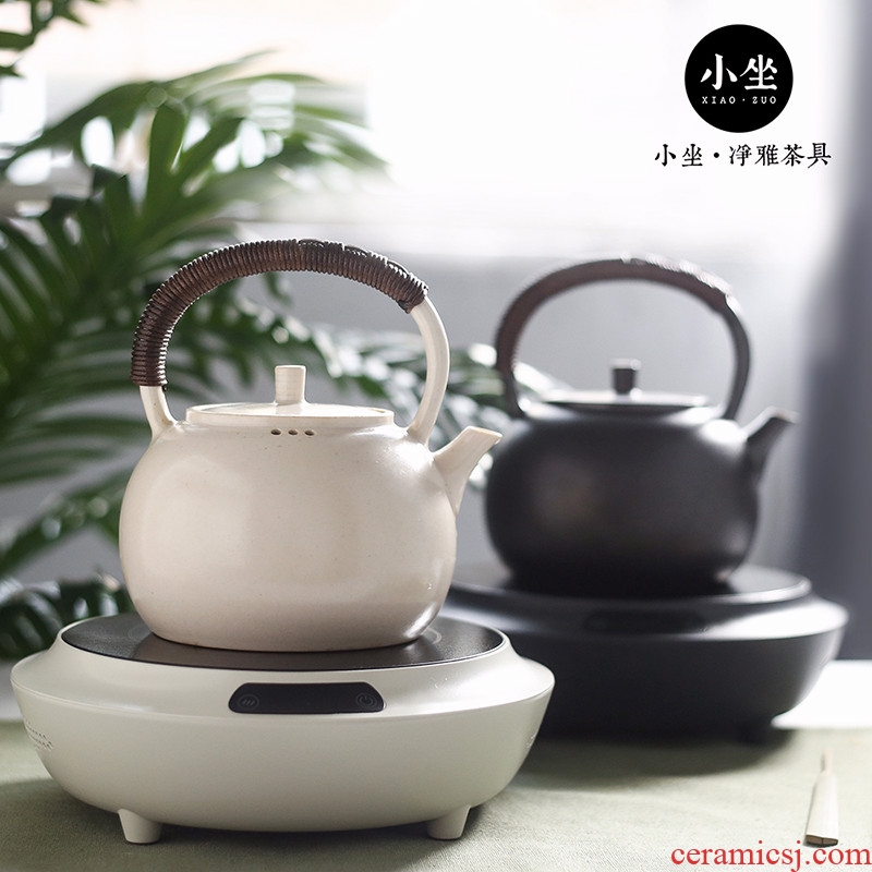 Jingdezhen household small sit good pot plant ash glazed pottery pot teapot contracted mini single girder pot pot teapot