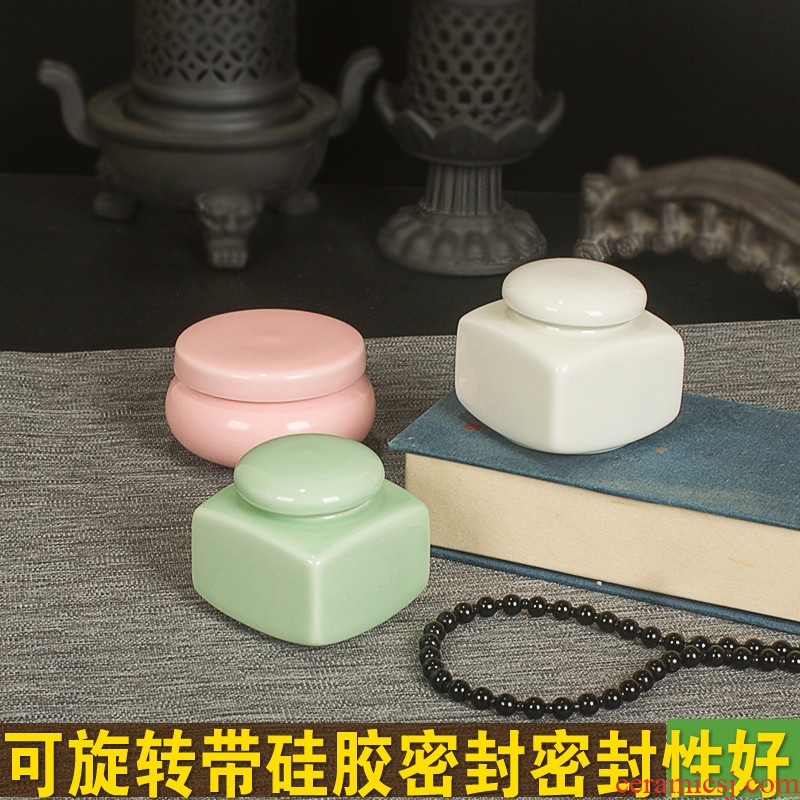 To DE ceramic POTS, rotating liquid seal cosmetics box paste bottle of honey pot ceramics factory direct sale