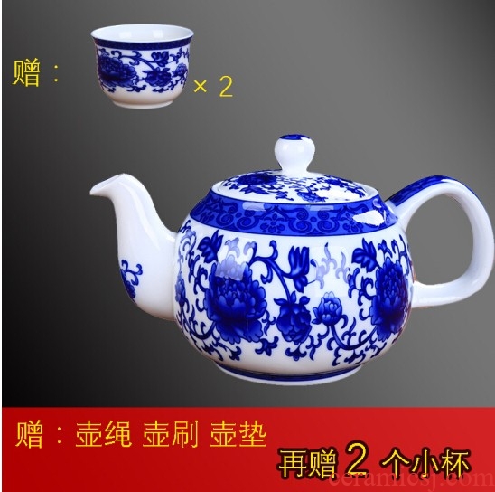 Jingdezhen blue and white single pot of large - sized ceramic teapot tea set CiHu hotel porcelain kettle pot single pot