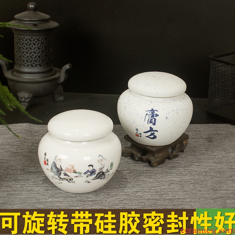 To DE ceramic paste rotating liquid seal tank storage jar of honey pot porcelain batch can be customized