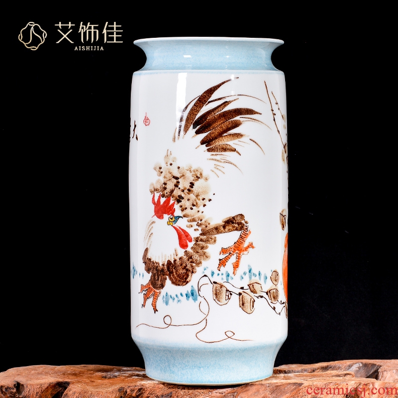 Jingdezhen ceramics hand - made fine figure vases, flower arranging Chinese style household porch decoration crafts are TV ark