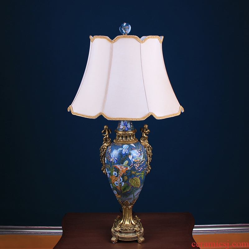 European classical chandeliers hand - made ceramic of bedroom the head of a bed with soft outfit copper household act the role ofing is tasted, the sitting room desk lamp furnishing articles