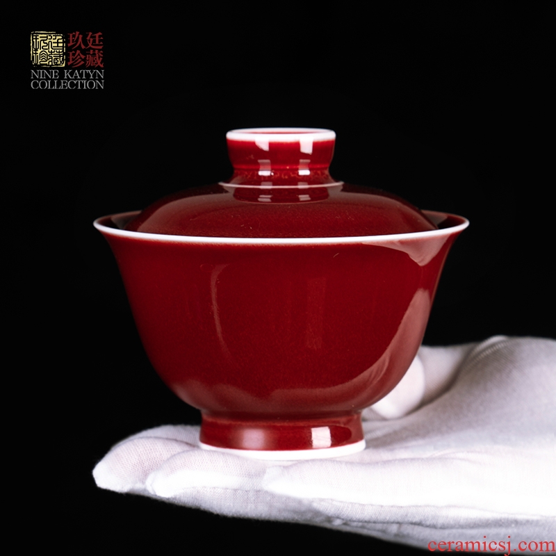 Lang says katyn ruby red tureen tea cups jingdezhen up red glaze without checking ceramic kung fu tea bowl of restoring ancient ways
