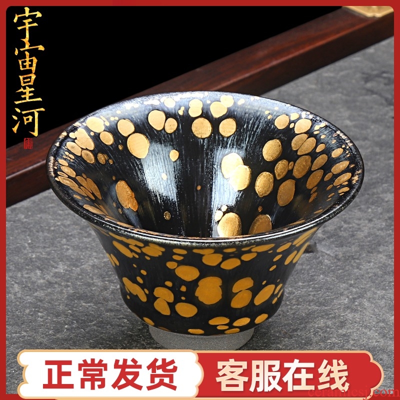 Build lamp cup pure manual gold ceramic cups a single large oil lamp cup kung fu master cup of tea light sample tea cup